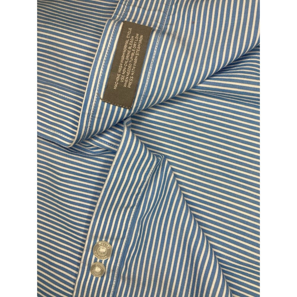 Daniel Cremieux Mens Dress Shirt L Blue White Striped 100% Cotton Button Dapper - Picture 8 of 8